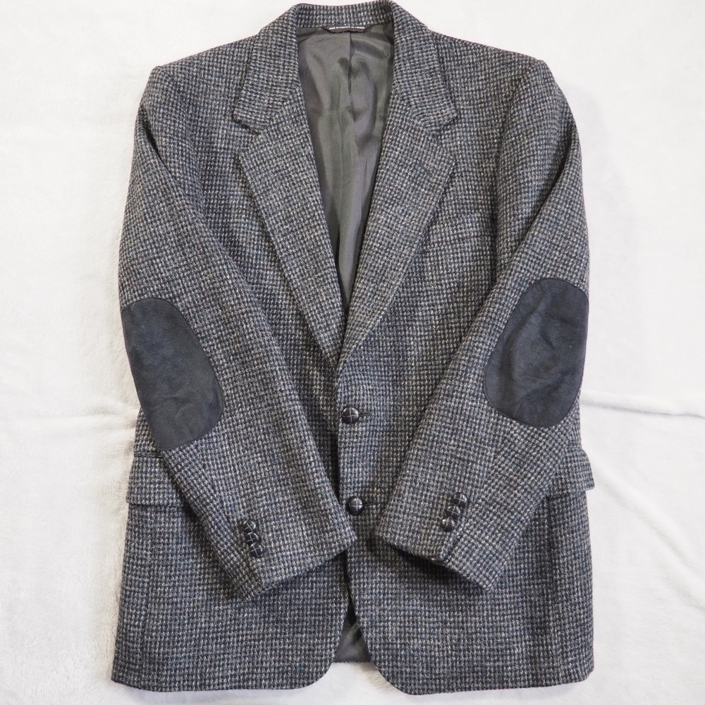 Harris Tweed X Moores Sz 40S Sport Coat with Elbow Patches